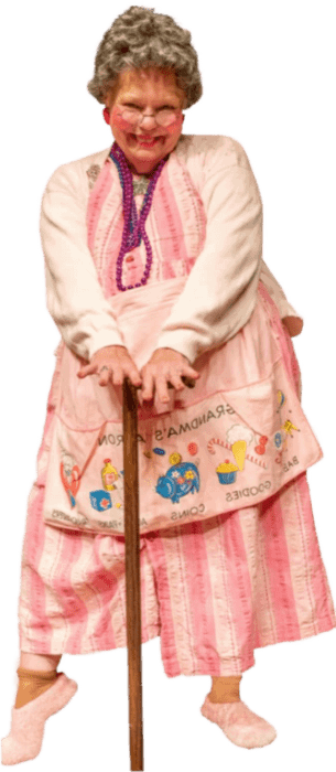 Grandma Glee Smiling and Performing